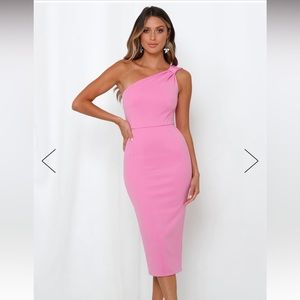 NWTS-Hello Molly Pink Dress-CUPID AND PSYCHE MIDI DRESS
